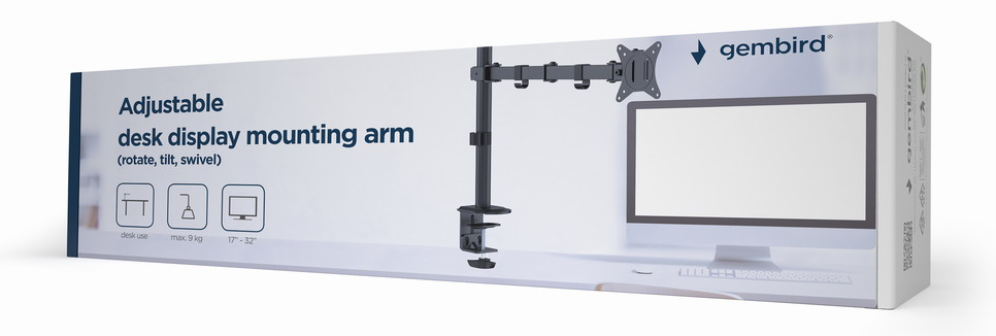 Gembird MA-D1-01 soporte para monitor 81,3 cm (32") Escritorio Negro