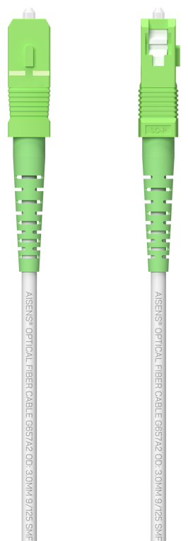 AISENS Cable Fibra Óptica Latiguillo G657A2 3.0 9/125 SMF Simplex CPR DCA LSZH, SC/APC-SC/APC, Blanco, 250 m