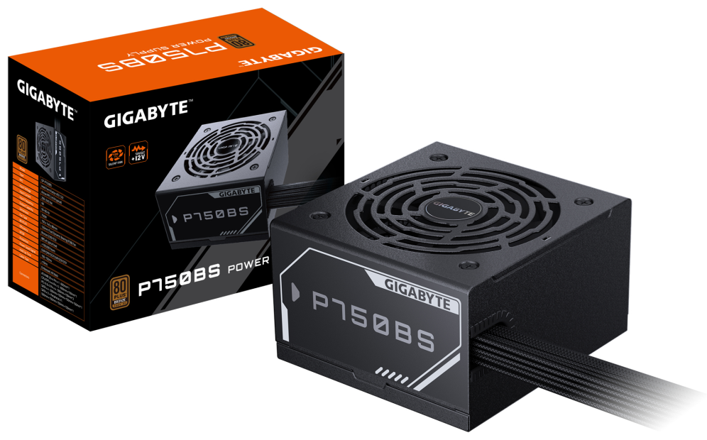 GIGABYTE P750BS Fuente de Alimentación - PCI-E 6+2 Pin x 4, 80 PLUS Bronze, Ventilador de 120 mm, Compatible con ATX, Enchufe EU