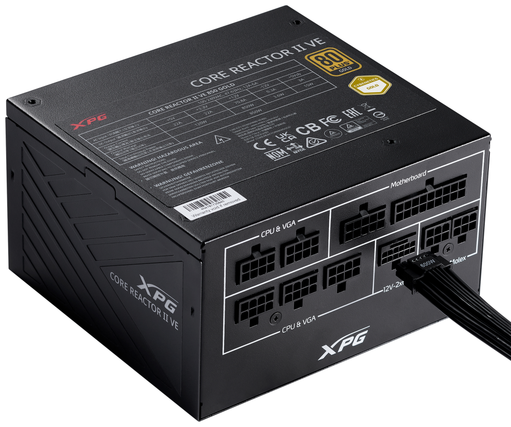 XPG COREREACTOR II VE 850W unidad de fuente de alimentación 24-pin ATX ATX Negro