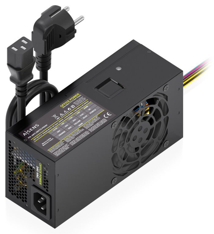 AISENS Fuente Alimentacion TFX 500W con Cable de Alimentacion OEM, Negra